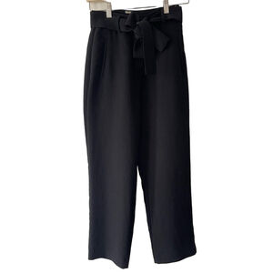 Aritzia Tie Front Pants Wilfred Black high rise trousers waist tie 00 office